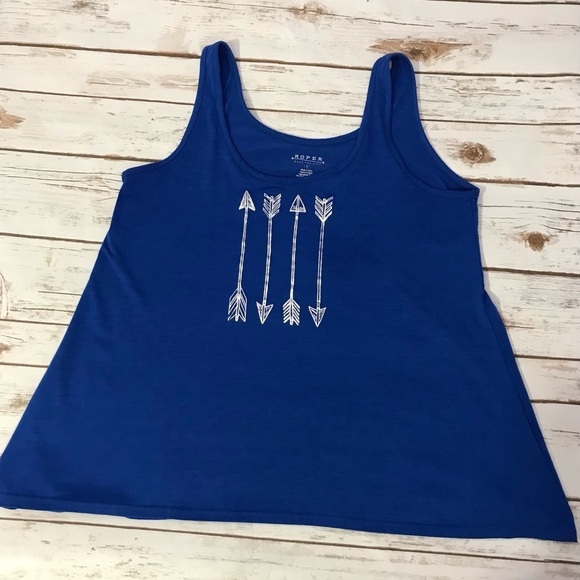 Roper Blue Arrow Screen print Tank Top Size medium - Picture 6 of 11